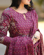 Maroon Floral Grace Kurta Set