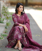 Maroon Floral Grace Kurta Set