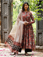 Maroon Heritage Print Kurta Set