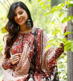 Maroon Heritage Print Kurta Set