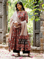 Maroon Heritage Print Kurta Set