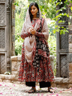 Maroon Heritage Print Kurta Set