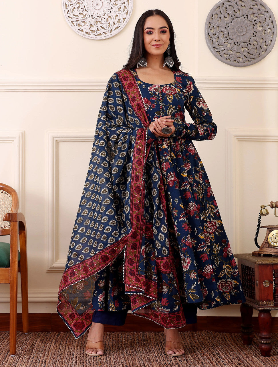 Morpich Blue Designer Ethnic Kurta Set