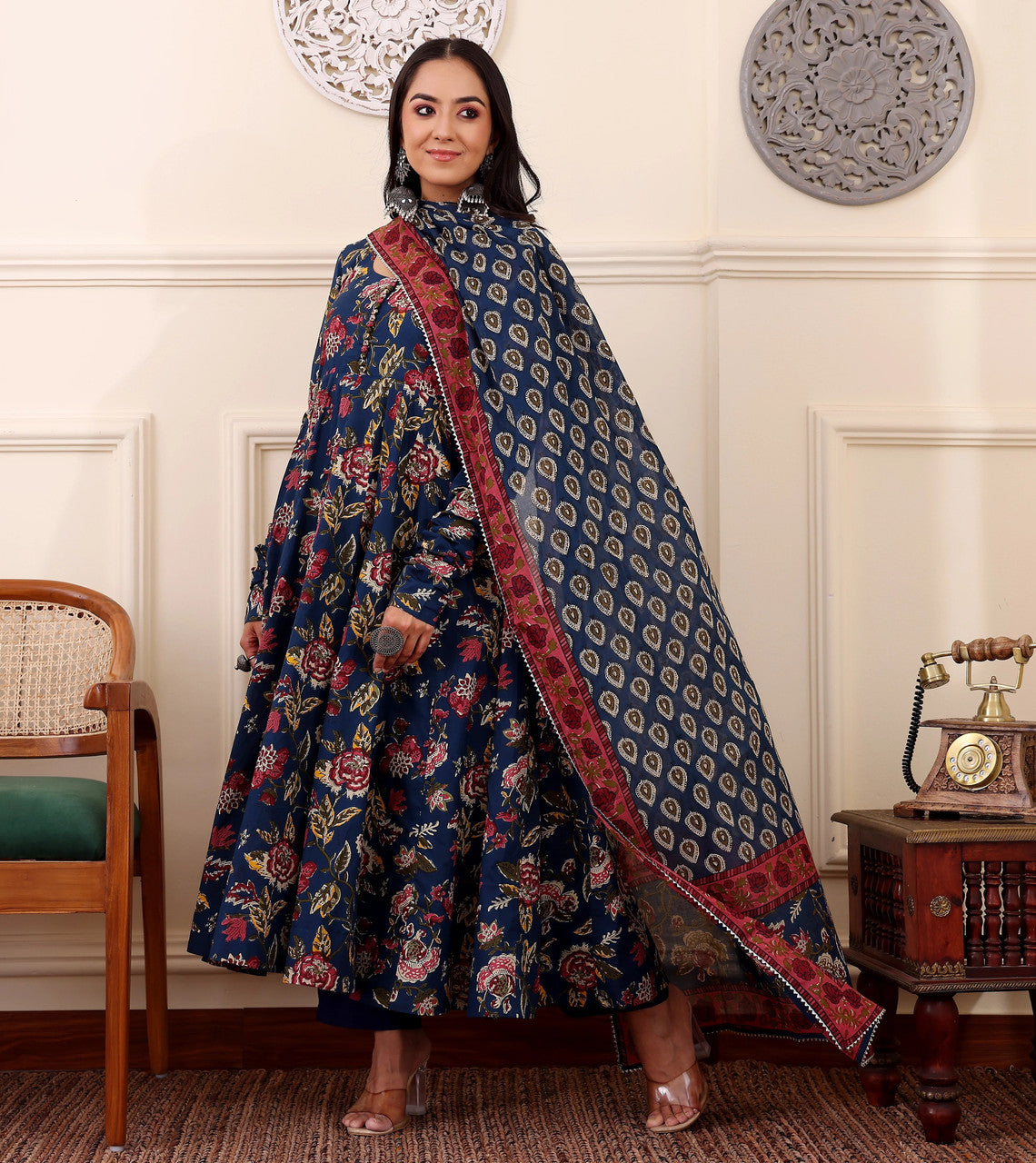 Morpich Blue Designer Ethnic Kurta Set
