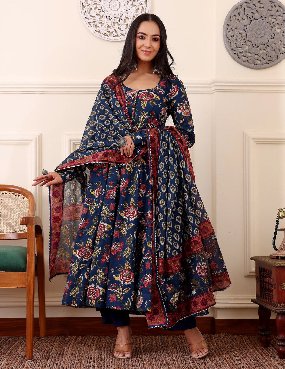 Morpich Blue Designer Ethnic Kurta Set