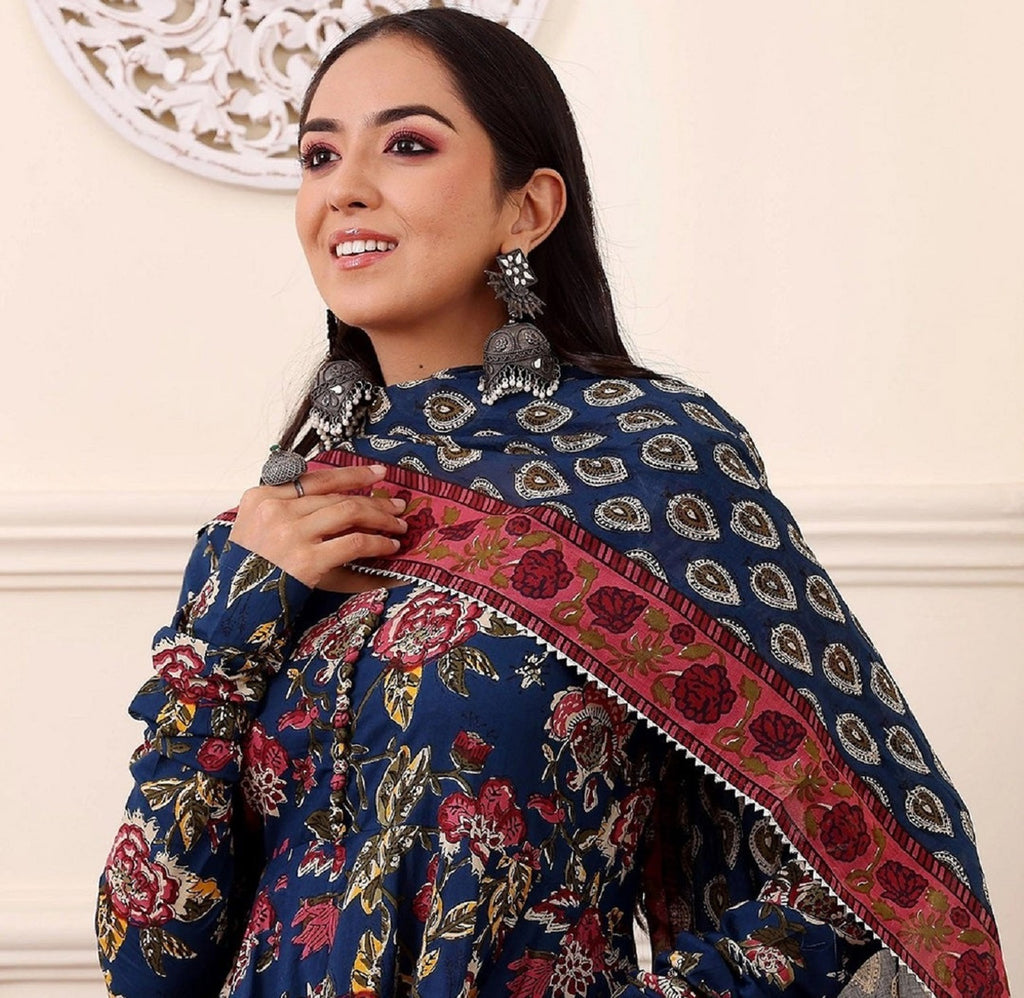 Morpich Blue Designer Ethnic Kurta Set