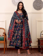 Morpich Blue Designer Ethnic Kurta Set