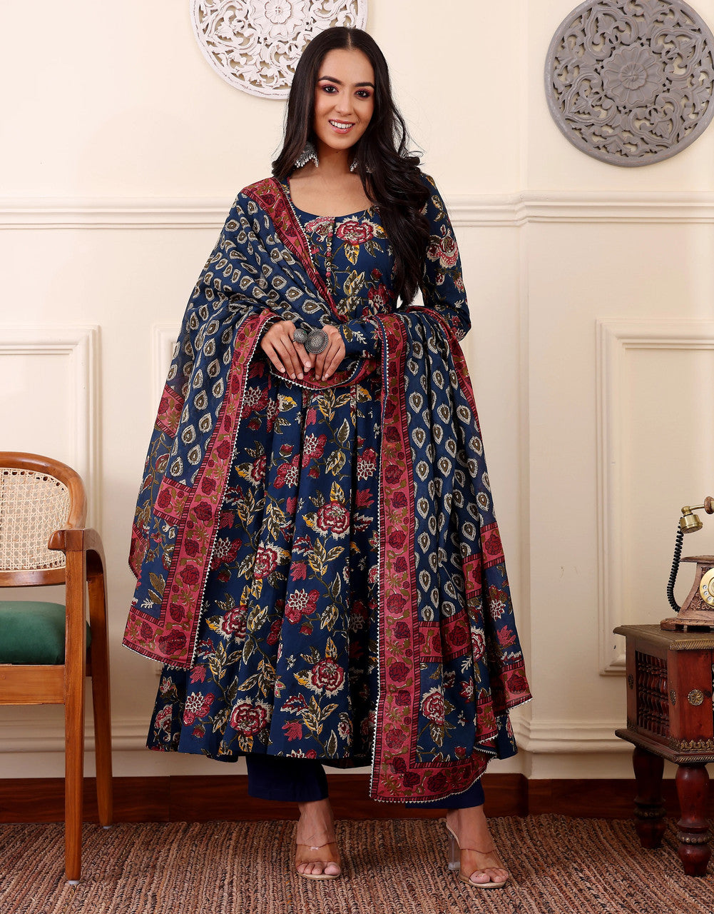 Morpich Blue Designer Ethnic Kurta Set
