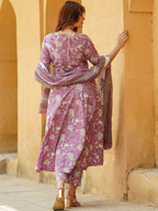 Soft Lavender Floral Printed Kurta Set