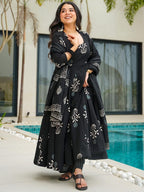Classic Black Printed Ethnic Kurta Set