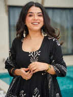 Classic Black Printed Ethnic Kurta Set