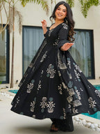Classic Black Printed Ethnic Kurta Set