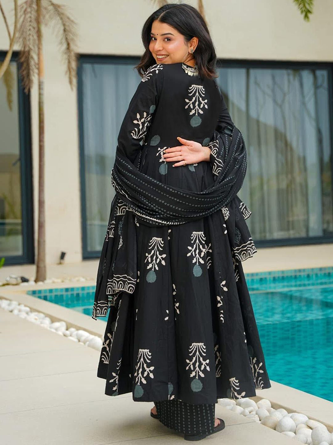 Classic Black Printed Ethnic Kurta Set