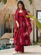 Graceful Maroon Festive Kurta Set