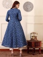 Morpich Blue Traditional Printed Kurta Set