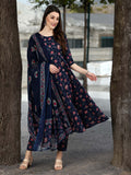 Navy Blue Floral Print Everyday Kurta Set