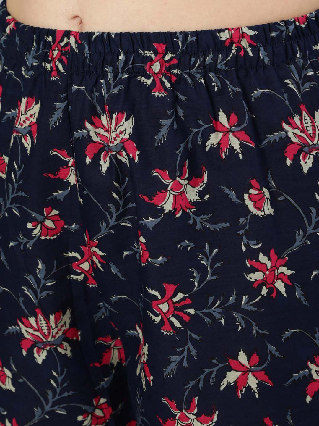 Navy Blue Floral Print Everyday Kurta Set