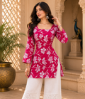 Floral Printed Rayon Kurti for Women