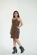 halter neck corset dress