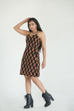 halter neck corset dress
