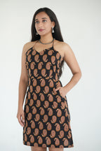 halter neck corset dress