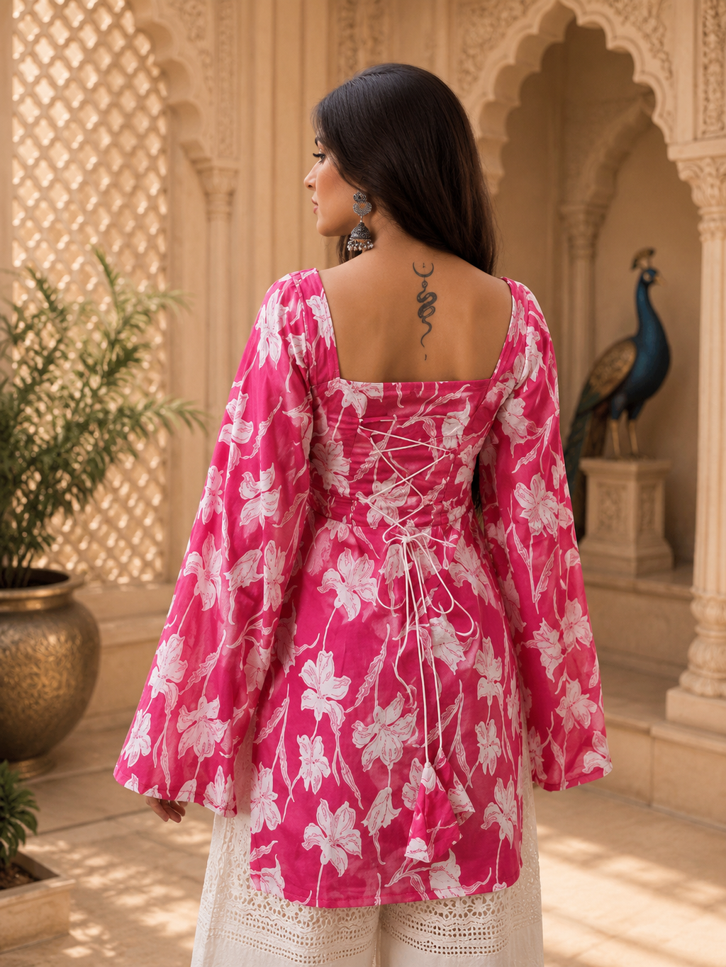 Floral Printed Rayon Kurti for Women